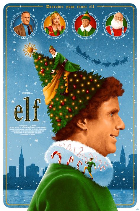 Elf 2003, Lord Of The Rings Trilogy, Elf Family, Santa Toys, Best Christmas Movies, Best Movie Posters, Elf Movie, Gift Sack, Christmas Tree Decorations Diy