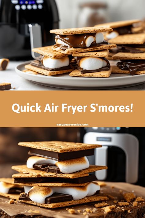 Air fryer s'mores with melted chocolate and toasted marshmallows stacked on graham crackers in front of an air fryer. Grilled Smores, Oven Smores, Cookie Recipes Homemade, Easy Air Fryer, Air Fryer Dinner Recipes, Special Desserts, Air Fryer Recipes Easy, Homemade Cookies, Beautiful Mess