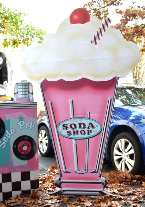 Grease Trunk Or Treat Theme, Soda Shop Decor, Soda Shop Party, Soda Photography, Grease Themed Parties, Grease Theme, 50s Theme, 50s Sock Hop, 50s Theme Parties