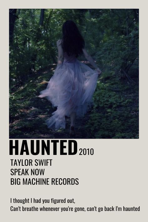 Haunted Polaroid Poster Taylor Swift, Speak Now Polaroid Poster, Speak Now Polaroid, Haunted Speak Now, Haunted Taylor Swift, Zimmer Aesthetic, Taylor Swift Haunted, Haunted Movie, Song Cards