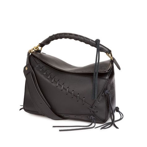 LOEWE Puzzle Laced Bag Black Puzzle Purse, Loewe Puzzle Bag, Purse Collection, Nyc Outfits, Loewe Puzzle, Lace Bag, Puzzle Bag, Men Bag, String Bag