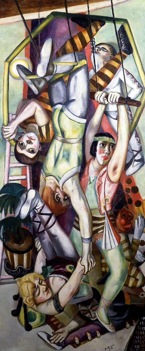 The Trapeze, by Max Beckmann (1923). I have a print of this painting,I love it! It's huge! I've seen the original at Sydney Art Gallery, it was luminous, just amazing. German Painters, Ludwig Meidner, Otto Dix, New Objectivity, George Grosz, Max Beckmann, Degenerate Art, Emil Nolde, Toledo Museum Of Art