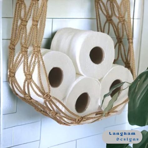 Boho Woven Toilet Paper Holder Handmade Minimalist Bathroom Storage Unique Hanging Tissue Roll Home Decor Book Basket Gifts for Her - Etsy Canada Hanging Toilet Paper Holder, Storing Toilet Paper In Bathroom, Hidden Bathroom Storage Wall, Grey Boho Bathroom, Coastal Boho Bathroom, Small Boho Bathroom, Bathroom Toilet Paper Storage, Rustic Boho Bathroom, Boho Chic Bathroom Decor