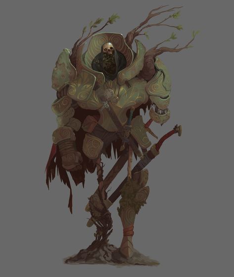 ArtStation - Green Knight, Chris Campbell (Skeeziks) Plant Knight, Plant Zombie, Green Knight, Zombie Art, D D Monsters, Creature Artwork, Fiction Idea, Fantasy Collection, Knight Art