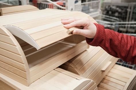 This Ikea Bread Bin Nightstand Hack Is An MCM Fan's Dream Come True Ikea Hack Nightstand, Ikea Nightstand Hack, Nightstand Hack, Ikea Nightstand, Diy Nightstand, Diy Techniques, Bread Bin, Cube Shelves, Diy Ikea