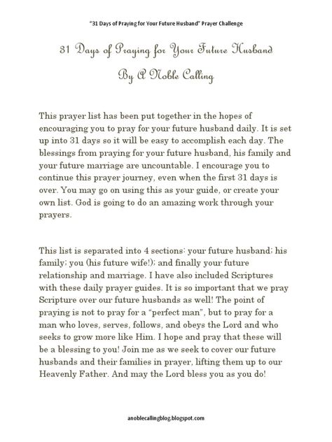 Praying For Your Future Husband, Praying For Future Husband, Husband Journal, Future Husband Prayer, Prayer Challenge, Marriage Prayers, Prayer For Husband, Slow To Speak, To My Future Husband