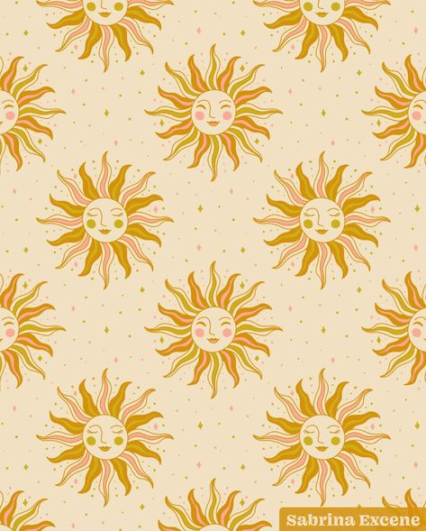 Some retro sun face girlies 🌞 for #2024patternchallengebyholli Sunshine prompt hosted by @hollizollinger 💛 . . #sunpattern #sunface #retropattern #sunillustration #patternoftheday #surfacedesign #happyvibes #patterndesign Sun Face, Sun With Face, Vintage Sunshine Illustrations, Retro Sun Illustration, Sun Fabric Pattern, Boho Sun Illustration, Groovy Sun Art, Sun Illustration, Sun Designs