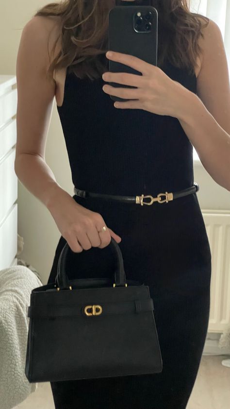 Black knit dress with gold belt and matching charles keith bag Charles And Keith Outfits, Black Dress Dinner Outfit, Black Dress Dinner, Dress Dinner Outfit, Charles And Keith Bags, Charles And Keith, Dress Dinner, Gold Belt, Dinner Outfit