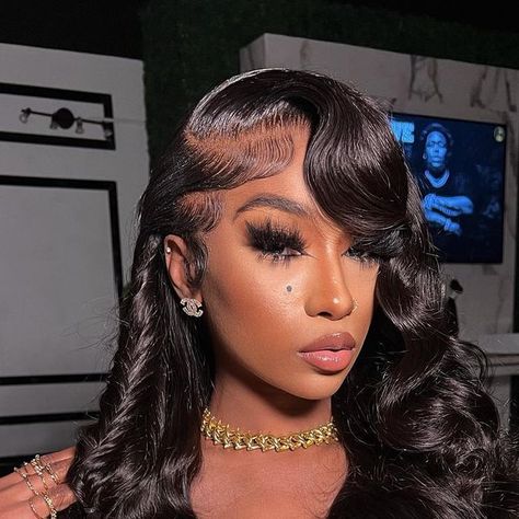 Side Part Wig With Curls And Fishtail, Deep Side Part Wig With Fishtail Braid, Side Part Frontal Wig With Curls Fishtail Braid, Side Part With Curls, Side Part W Fishtail Braid, Fish Tail Braid On Wig Side Part, Butterfly Braid, Side Part Hairstyles, Cute Curly Hairstyles