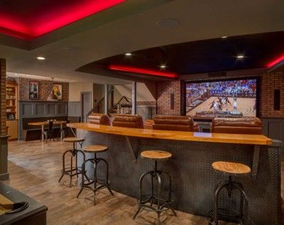 Man Cave Designs, Traditional Basement, Drop Down Ceiling, Transitional Basement, Down Ceiling, Finish Basement, Basement Finish, Basement Home Theater, Man Cave Design