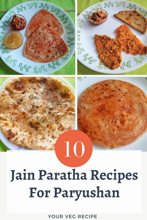 Thinking of what to cook for paryushan? With Jains having very strict constraints on what they can have during the Paryushan festival, here's a list of parathas that don't have any green vegetables or root vegetables. Check out this list of 10 Jain paratha recipes. This list includes #missipudi, #moongdalparatha, #aachariparatha, #puranpoli, stuffed #mogarparatha and many more. #JainFood #JainRecipes #ParyushanRecipes #Paryushan #paryushanParv #noonionnogarlic #IndianFood #food #JainChaturmas Jain Lunch Recipes, Jain Recipes Paryushan, Parosmia Recipes, Paryushan Recipes, Cabbage Paratha, Dal Paratha, Finger Foods Easy Party, Jain Food, Puran Poli