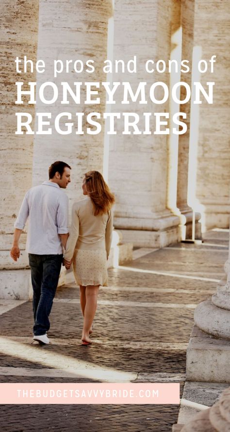 The Pros and Cons of a Honeymoon Registry Honeymoon Planning Checklist, Weddings On A Budget, Honeymoon Packing List, Honeymoon Packing, Honeymoon Wish, Honeymoon Tips, Honeymoon Registry, Honeymoon Fund, Honeymoon Planning