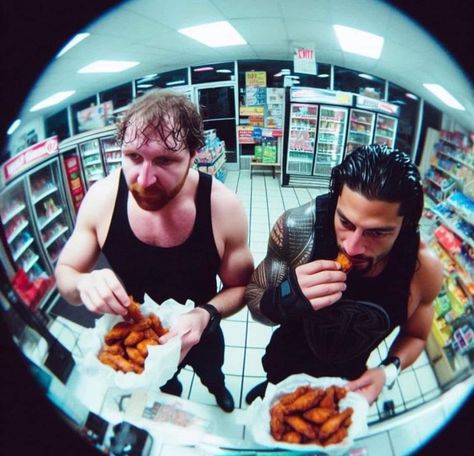 Dean Ambrose, Roman Reigns, Gas Station, Chicken Wings, Dean, Wwe, Chicken