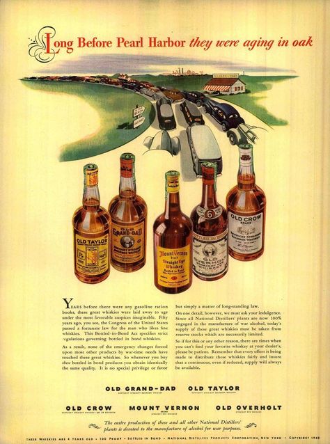 Bourbon Rationing 1943 Wine Ads, Old Forester Bourbon, Burying Bourbon, Old Fitzgerald Bourbon, Vintage Bourbon Ads, Bardstown Bourbon Company, Vintage Cocktails, Rye Bourbon, American Whiskey