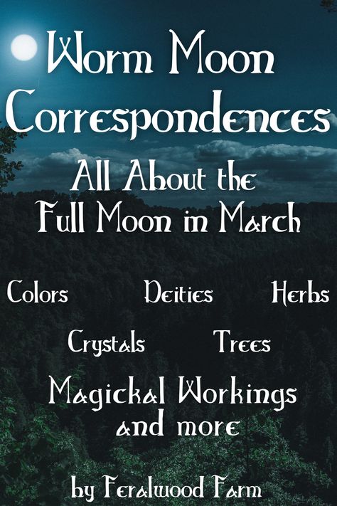 What is the Worm Moon? - The Full Moon in March - Feralwood Farm Full Worm Moon 2024, Worm Moon Meaning, Worm Moon 2024, March Full Moon 2024, Worm Moon Ritual, Worm Full Moon, Moon Correspondences, March Full Moon, March Moon