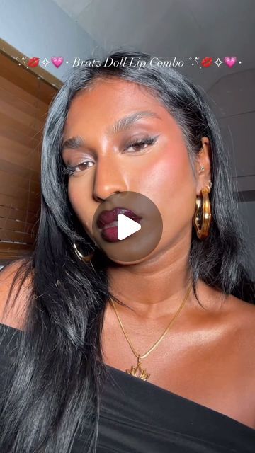 25K views · 5K likes | Linasha | Dark Skin Makeup on Instagram: "˚˖𓍢ִ໋💋✧💗⋆ Bratz Doll Lip Combo ˚˖𓍢ִ໋💋✧💗⋆
@fentybeauty matchstix in caviar and gloss bomb in fuchsia flex #fentyface #fentyglossbomb 

Would you wear this lip?" Lip Combo, Dark Skin Makeup, Bratz Doll, Skin Makeup, Lips, Skin, Makeup, On Instagram, How To Wear