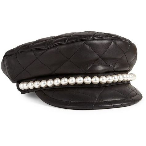 Moschino Faux-Pearl Leather Biker Hat (10 370 UAH) ❤ liked on Polyvore featuring accessories, hats, apparel & accessories, black, leather hat, leather brim hat, faux-fur hat, brimmed hat and moschino hat Paparazzi Fashion, Hats Fashion, Golden Trio, Faux Fur Hat, Leather Hat, Brimmed Hat, Fashion Cap, Pearl Leather, Leather Hats