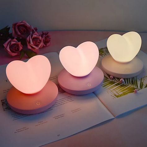 Спонж Beauty Blender, Heart Lamp, Cute Night Lights, Night Light Lamp, Touch Lamp, Kawaii Room, Cute Room Decor, Valentines Day Decorations, Touch Control