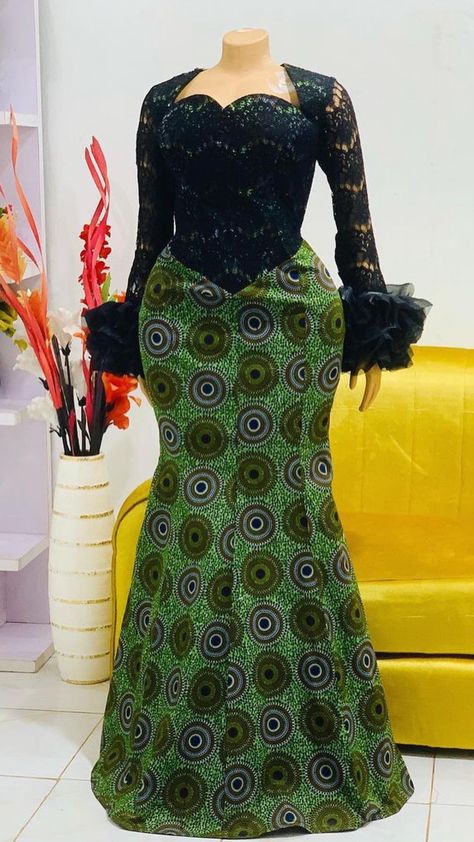 Beautiful Ankara Dresses, Nigerian Lace Styles Dress, African Fabric Dress, Long African Dresses, African Print Dress Ankara, Ankara Gown, Best African Dresses, African Fashion Skirts, Afrikaanse Mode