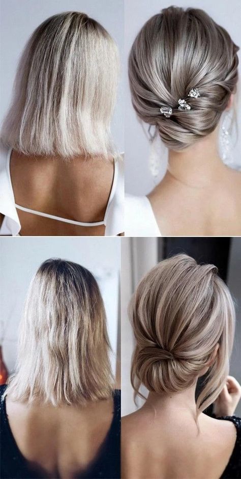 Wedding Hairstyles Medium Length, Classic Updo, Mother Of The Bride Hair, Simple Wedding Hairstyles, Bangs Curly, Bridesmaid Hair Short, Peinados Fáciles Para Cabello Corto, Short Wedding Hair, Penteado Cabelo Curto