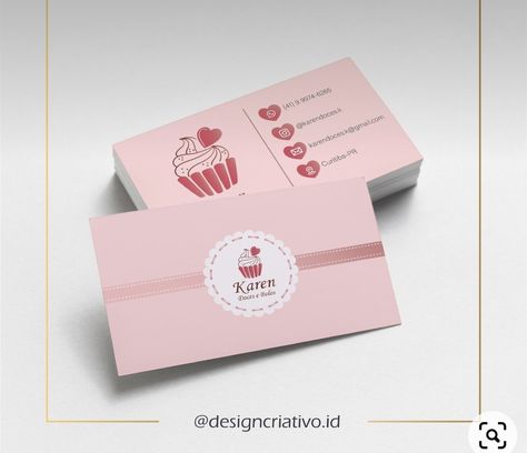 Visiting Cards Design For Bakery, Cake Business Card Design, Bakery Visiting Card Design, Bakery Business Cards Ideas, Baking Logo Ideas, Carte Visite Design Ideas, Cake Business Plan, Baking Business Cards, Cake Business Cards