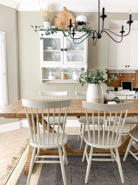 Kitchen Eating Area, Kitchen Eating Areas, Fall Dining Room, Farmhouse Dining Rooms Decor, Autumn Dining, Eating Area, Kitchen Table Wood, Farmhouse Kitchen Tables, Farmhouse Kitchen Design