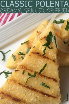 Fried Polenta Recipes, Fried Polenta, Grilled Polenta, Polenta Recipe, Baked Polenta, Polenta Fries, Polenta Cakes, Polenta Recipes, Creamy Polenta