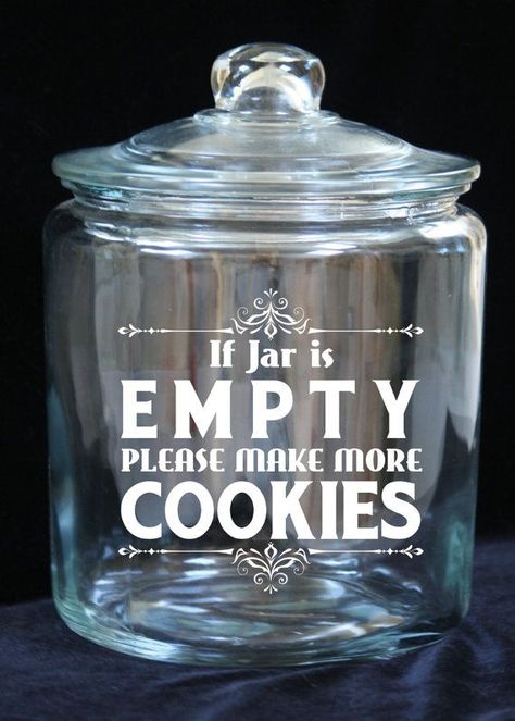 Dessert Auction, Etching Diy, Glass Etching Projects, Etching Ideas, Glass Cookie Jars, Glass Engraving, The Jar, Cricut Craft Room, Silhouette Cameo Projects