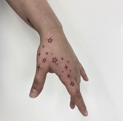 Toe Tattoos, Sparkle Tattoo, Wand Tattoo, Small Girly Tattoos, Hand And Finger Tattoos, Hand Poked Tattoo, Forearm Tattoo Women, Hand Tattoos For Women, Red Tattoos