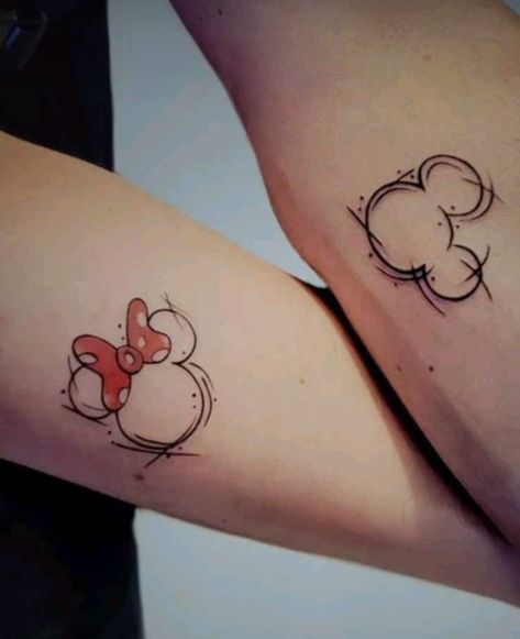 Mickey And Stitch Tattoo, Mickey Tattoos, Minnie Mouse Tattoo, Cute Disney Tattoos, Mickey And Minnie Tattoos, Minnie Tattoo, Mickey Tattoo, Mickey Mouse Tattoo, Toe Tattoos