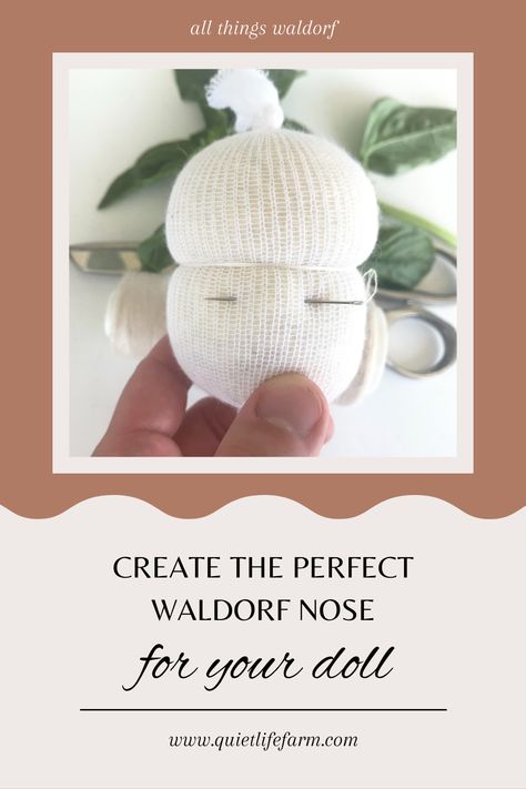 How To Make A Waldorf Doll Tutorial, Soft Sculpture Dolls Patterns Free, How To Make Waldorf Dolls, Free Waldorf Doll Pattern, Wool Dolls How To Make, Waldorf Doll Pattern Free, Doll Nose, Doll Patterns Free Sewing, Waldorf Doll Tutorial