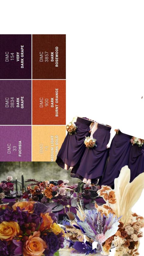 Wedding Color Schemes Jewel Tones, Purple And Red Wedding, Orange Wedding Color Scheme, Purple And Orange Wedding, Red Wedding Ideas, Orange Wedding Colors, Orange Palette, Earth Tone Color, Wedding Colour