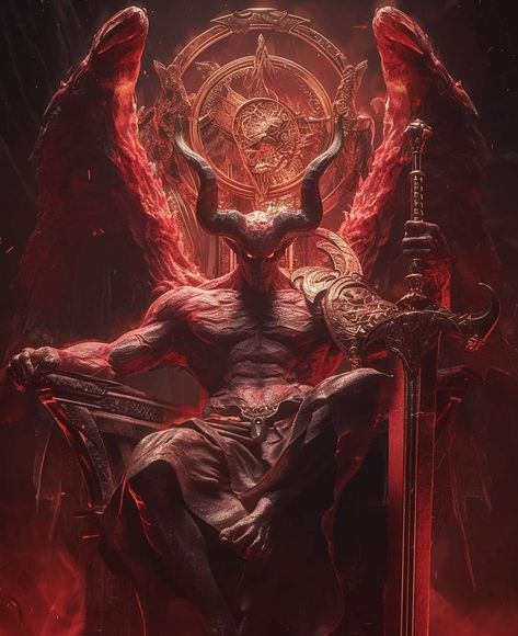 Lucifer Throne, Demon King Art, Demon Throne, Lucifer Demon, Vampire Demon, King Of Hell, Craft Wall Decor, Demon Lord, Dark Creatures