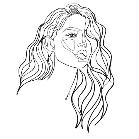 Attabeira One-line Art on Instagram: “Hair for days ✨ . . . . #onelinedrawing #oneline #onelineart #onelinedrawing #illustration #art #onelinerepost #oneliner #onelinedrawing…” Lines In Hair, Line Art Hair, Hair Line Art, Line Drawing Tattoos, One Line Tattoo, Line Face, Face Line Drawing, Woman Line Art, Hair Illustration