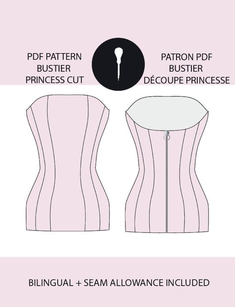 Bustier Pattern, Thank U So Much, Simple Patterns, Pdf Pattern, Diy Clothes, Etsy Gifts, Sewing Patterns, Ships, United States