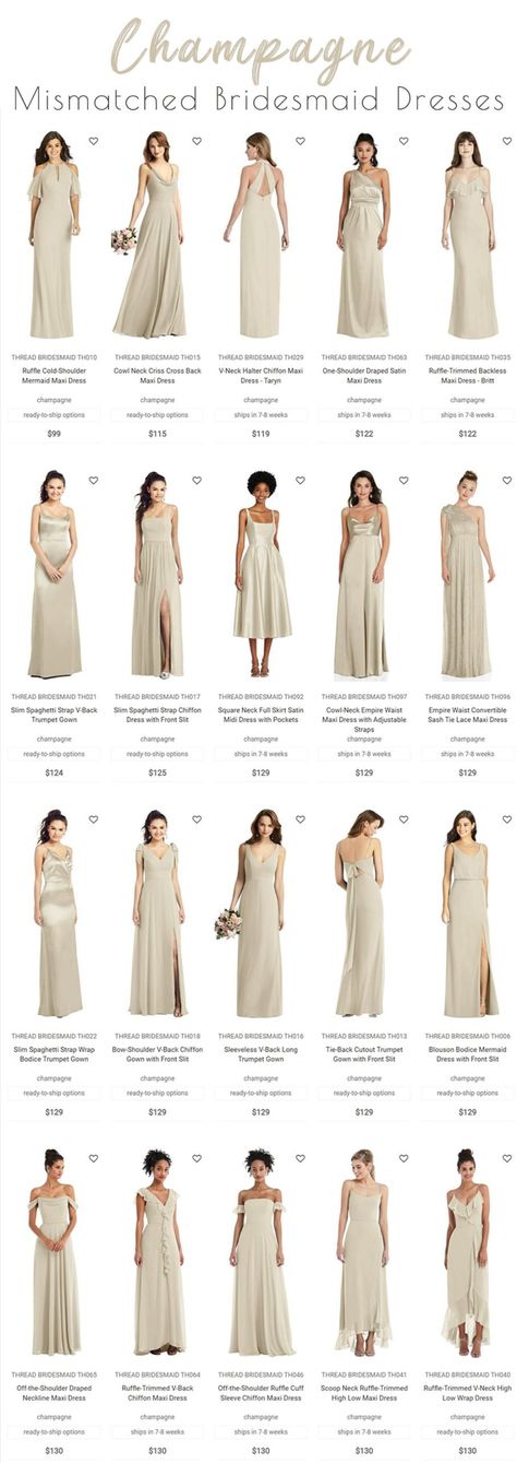 One of the most difficult decisions a bride has to make is choosing the dresses for the wedding party. After all, there are numerous options for color schemes, fabrics, and silhouettes. Additionally, it might be challenging to choose a dress color that appeals to both your bridal party and your wedding's theme. The answer? Champagne-colored Flared Bridesmaid Dresses, Best Champagne, Bridal Party Attire, Champagne Bridesmaid, Champagne Bridesmaid Dresses, Sequin Bridesmaid, Velvet Bridesmaid Dresses, Difficult Decisions, Wedding Dress Champagne