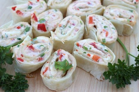 Crab Pinwheels l Pretty Handy Girl Veggie Roll Ups, Cream Cheese Pinwheels, Tortilla Pinwheels, Pinwheel Sandwiches, Crab Rolls, Cheese Pinwheels, Pinwheel Appetizers, Tortilla Rolls, Cream Cheese Rolls