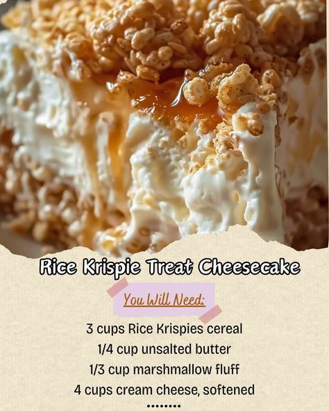 Cheesecake Rice Crispy Treats, Rice Krispie Cheesecake Recipe, Rice Crispy Cheesecake, Rice Crispy Treats Cheesecake, Rice Krispie Treat Cheesecake, Rice Crispy Treat Cheesecake, Rice Krispie Cheesecake, Peanutbutter Ricekrispie Bars, Healthy Rice Krispie Treats