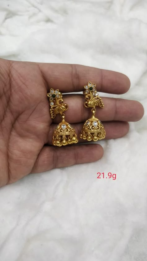 Black Stone Earrings Gold Indian, Eyerings Gold Design, Small Jhumki Earrings Gold, Small Buttalu Earrings Gold, Gold Jhumki Indian Jewelry, Buttalu Earrings Gold, Buttalu Earrings, One Gram Gold Earrings, Gold Buttalu