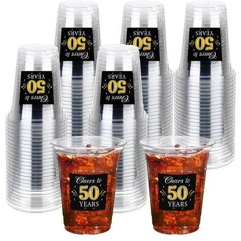 PRICES MAY VARY. Abundant Amount: you will get 60 pieces of 50th birthday cups, enough quantity for your daily use or host an unforgettable birthday party to entertain your family, relatives and friend Classic 50th Birthday Design: these 12 oz birthday cups are printed with [Cheers to 50 Years]; The black base with gold lettering is classy and stylish, and will stand out on your party table Reliable and Safe: these cups for birthday party are made of quality plastic PET material, safe and reliab Cheers And Beers To 30 Years Party, 30th Birthday Ideas For Men Decorations, 30th Birthday Party For Him, Cups For Men, 70th Birthday Parties Decorations, 50th Birthday Party Favors, 50th Birthday Centerpieces, 60th Birthday Party Decorations, 30th Birthday Party Decorations