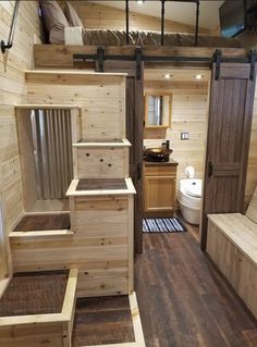 Desert Terrain, Rustic Tiny House, Basement Designs, Tiny House Stairs, Tiny House Interior Design, Architecture Bathroom, Pole Barns, Tiny House Inspiration, Tiny Home Ideas