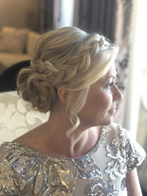 Mother Of The Bride Braided Hair, Mother Of The Groom Hair Updo, Updos For Long Hair Mother Of The Groom, Wedding Hairstyles Mog, Updos For Medium Length Hair Wedding Mothers Mom, Wedding Hair For Moms Of Groom, Wedding Hair For Mother Of The Groom, Gray Hair Updo, Updos For Mother Of The Bride