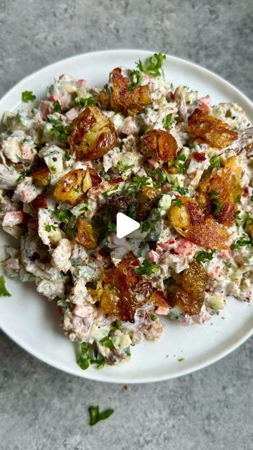 Baby Gold Potatoes, Baby Potato Salad, Smashed Potato Salad, Warm Salad Recipes, Dairy Free Salads, Whole Grain Mustard, Dried Dill, Potato Appetizers, Potato Salads