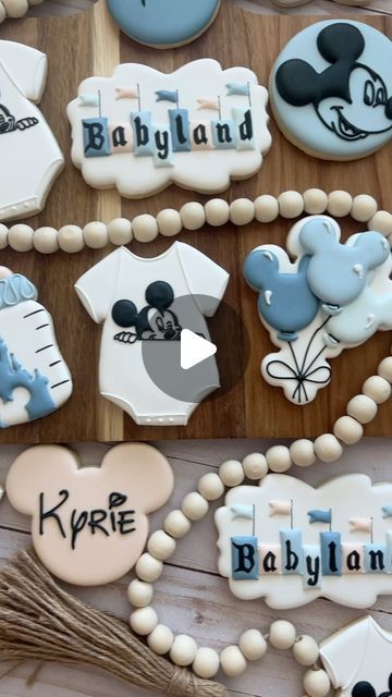 Ma Bell’s Cookies on Instagram: "Babyland Baby Shower #babyland #disneybabyshower #babyshower #babyboy" Mickey Baby Shower Ideas, Baby Mickey Baby Shower Ideas, Baby Shower Ideas Boy Theme, Babyland Shower Theme, Disney Theme Baby Shower Ideas, Disney Baby Shower Ideas For Boys, Disneyland Baby Shower Theme, Baby Blue Baby Shower Ideas Boys, Vintage Disney Baby Shower Ideas