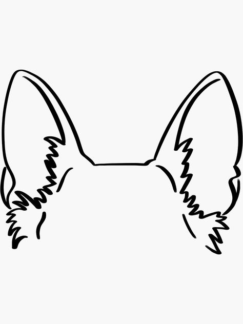 "German Shepherd Ears Transparent Minimalist" Sticker for Sale by doggi-sabi German Shepherd Ears Outline, German Shepherd Dog Ear Outline Tattoo, Simple German Shepherd Drawing, German Shepherd Silhouette Tattoo, Dog Tattoo Ideas German Shepherd, German Shepherd Ear Tattoo, German Shepherd Line Art, German Shepherd Ears Tattoo, German Shepherd Doodle