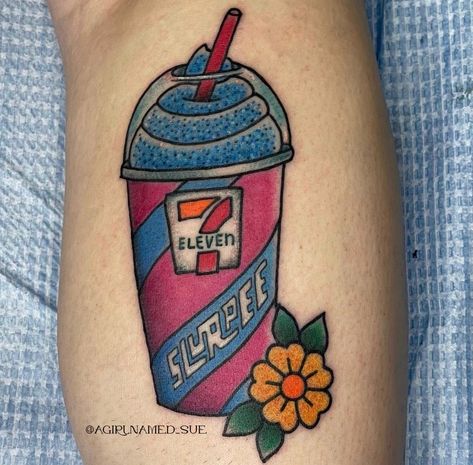 Pa Tattoo, 7 Eleven Slurpee, Medusa Tattoo Design, Bright Tattoos, Recipe Aesthetic, Mushroom Tattoos, Cool Tattoo, Summer Tattoo, Medusa Tattoo