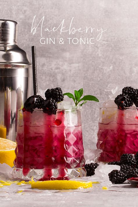 Blackberry Gin And Tonic, Blackberry Gin, Bramble Cocktail, Blackberry Crumble, Rum Cocktail Recipes, Tonic Recipe, Gin Recipes, Gin Cocktail Recipes, Vodka Cocktails Recipes