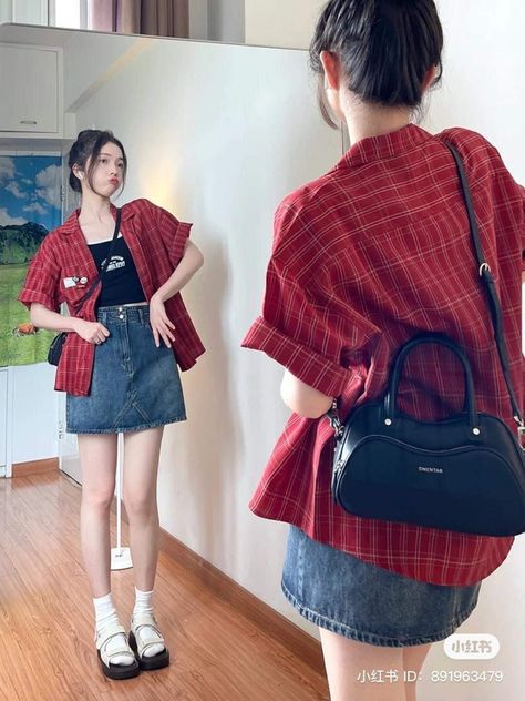 Peony Aesthetic, Simple Style Outfits, Street Outfits, Fashion Kawaii, Korean Summer, Girl Fashion Style, Clueless Outfits, Aesthetic Streetwear, Fashion Top Outfits