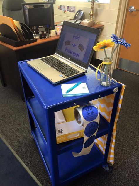 Need to creat a mobile office Principal Office Decorating Ideas, Assistant Principal Office Decor, Assistant Principal Office, School Leadership Principal, Principal Office, Principal Office Decor, Teacher Cart, Instructional Leadership, School Office Decor