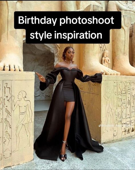 Short Gowns For Birthday Shoot, Friends Bday Dinner Outfit, Black Birthday Dress Classy, Gala Outfit Ideas Classy, Black Dinner Gown, Bday Dinner Outfit, 21st Birthday Dress, Friend Wallpaper, Birthday Dress 21st